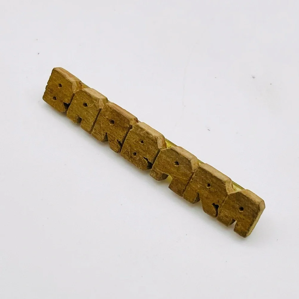 Vintage Wood BARBARA Name Brooch With C Clasp Handcrafted Nice Gift